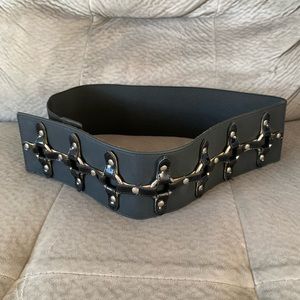 VIA SPIGA Elastic Stretch Wide Belt Size M